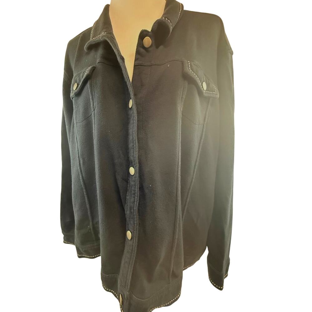 SKU2604 Activology Women's Plus Size 2X Black Cotton Jacket